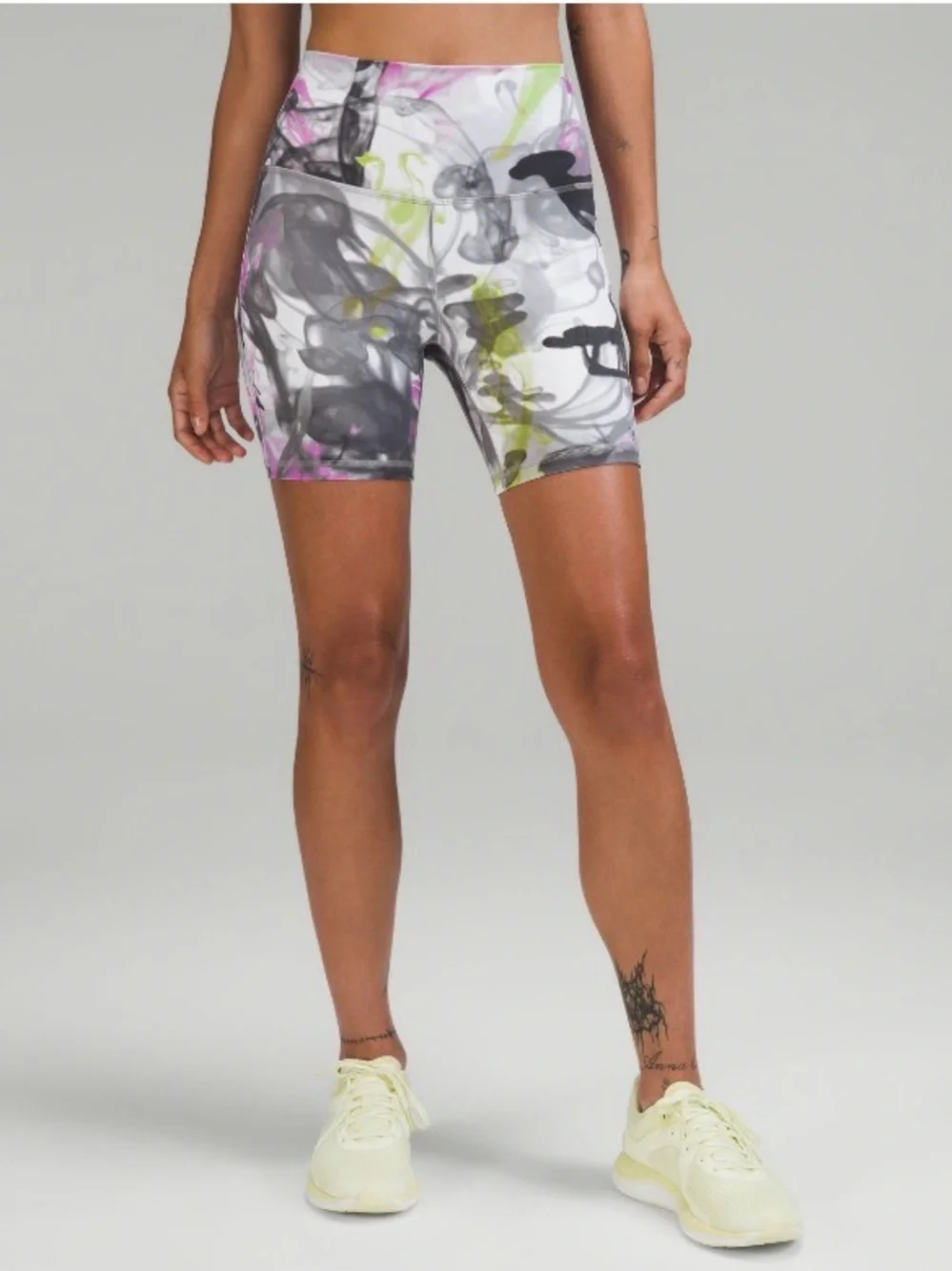 lululemon athletica Throwback Print High-Rise Bike Shorts